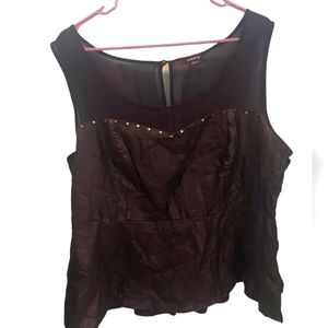 Pleather peplum top